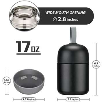 BEAQUEE 17 Oz Soup Thermos for Hot Food on-the-Go