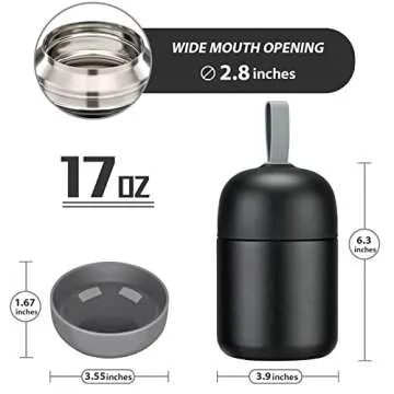 BEAQUEE 17 Oz Soup Thermos for Hot Food on-the-Go