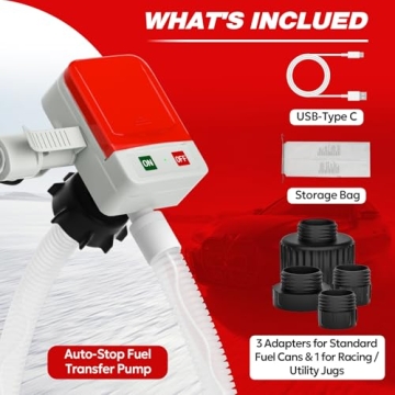 Keimi Fuel Transfer Pump with Auto-Stop and Long Hose