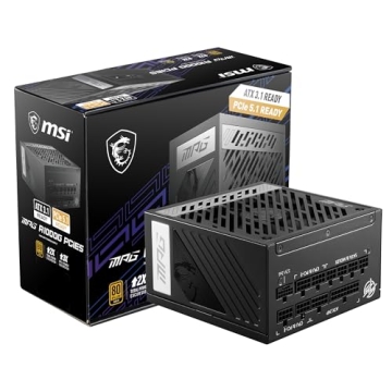 MSI MPG A1000G PCIe 5 & ATX 3.0 Gaming Power Supply - Full Modular - 80 Plus Gold Certified 1000W - ...