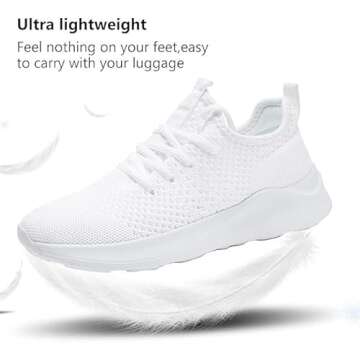 WYGRQBN Women's Lightweight Tennis Fashion Sneakers for Sports and Gym Activities - Size 7.5