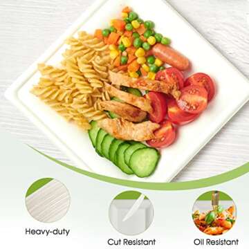 Eco-friendly 8 Inch Square Compostable Plates - 150 Pack
