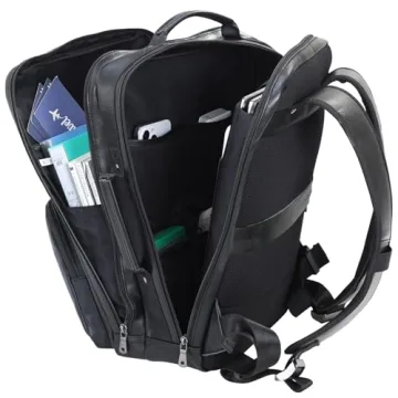 TIDING 17.3" Leather Laptop Backpack for Men, Stylish & Durable