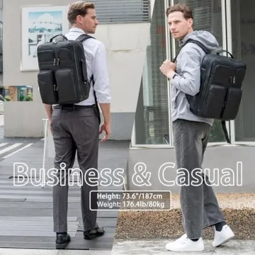 TIDING 17.3" Leather Laptop Backpack for Men, Stylish & Durable