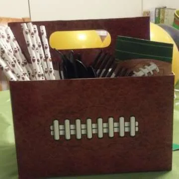 Football Utensil Caddy - 3 Pockets for Tailgating & Parties
