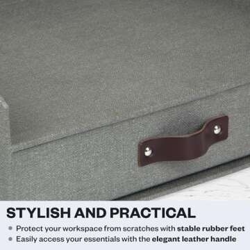 Bigso Walter Letter Tray for A4 or Letter Size Documents - Paper Tray Organizer for Desk with Storage Drawer and Stable Rubber Feet - 13.1in x 10in x 5.2in - Gray