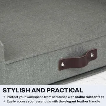 Bigso Walter Letter Tray for A4 or Letter Size Documents - Paper Tray Organizer for Desk with Storage Drawer and Stable Rubber Feet - 13.1in x 10in x 5.2in - Gray