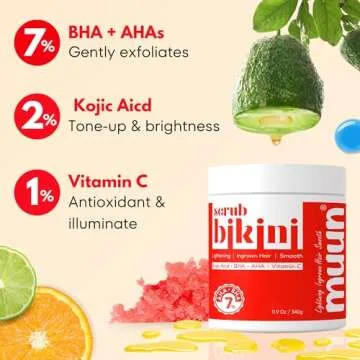 Muun Bikini Area Exfoliator - Glow Up Scrub with Kojic Acid & AHA/BHA