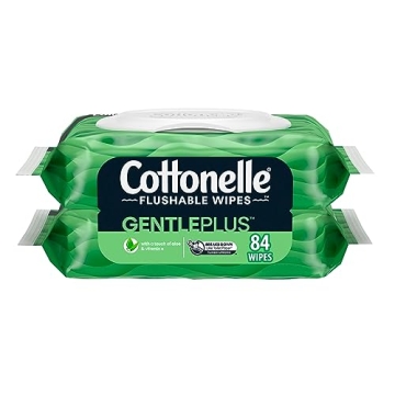 Cottonelle GentlePlus Flushable Wet Wipes with Aloe & Vitamin E - Comforting Clean with Eco-Friendly...