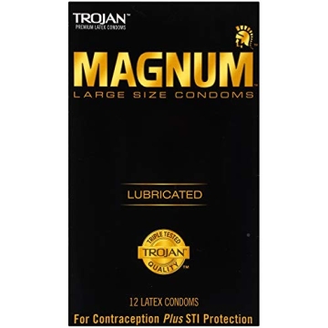 Trojan Magnum Large Size Lubricated Condoms - 12 Count