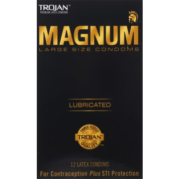Trojan Magnum Large Size Lubricated Condoms - 12 Count