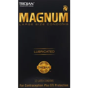 Trojan Magnum Large Size Lubricated Condoms - 12 Count