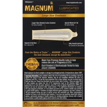 Trojan Magnum Large Size Lubricated Condoms - 12 Count