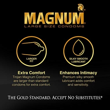 Trojan Magnum Large Size Lubricated Condoms - 12 Count