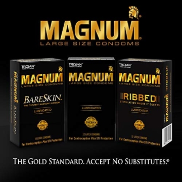 Trojan Magnum Large Size Lubricated Condoms - 12 Count