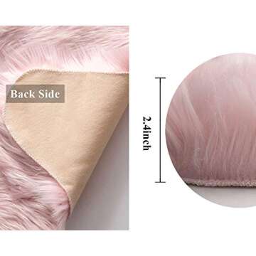 MIULEE Fluffy Rug Soft Shaggy Faux Fur Area Rug Luxury Plush Sheepskin Carpet for Bedroom Living Roo...