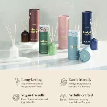 Paddywax Candles Petite Collection, Reed Diffuser for Home Use, Rose - Grapefruit