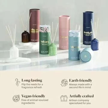 Paddywax Candles Petite Collection, Reed Diffuser for Home Use, Rose - Grapefruit