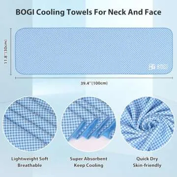 BOGI Cooling Towel - Soft Breathable Ice Towel for Instant Cooling - 40x12