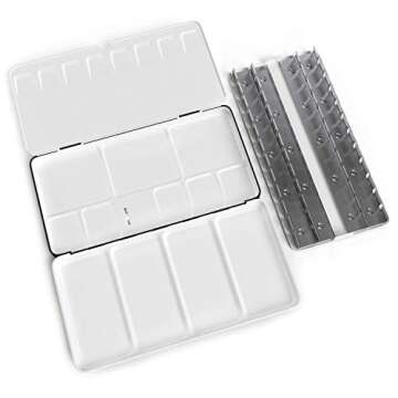 Arteza Watercolor Paint, Set of 36 Assorted Vibrant Colors in Half Pans (in Tin Box) with Water Brush Pen for Artists, Art Painting, Ideal for Watercolor Techniques