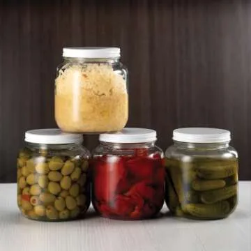 Paksh Wide Mouth Glass Mason Jar 64 Oz - 4 Pack