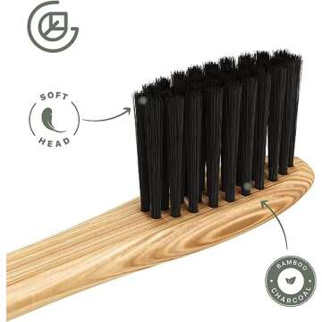 Eco-Friendly Bamboo Toothbrush Set with Charcoal Floss 4 Pack