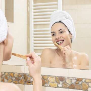 Eco-Friendly Bamboo Toothbrush Set with Charcoal Floss 4 Pack