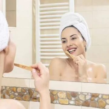 Eco-Friendly Bamboo Toothbrush Set with Charcoal Floss 4 Pack