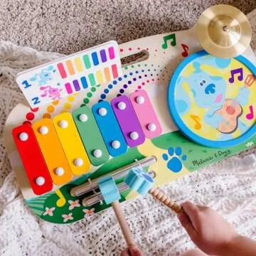 Melissa & Doug Blue's Clues & You! Wooden Music Maker Board for Kids (5 Instruments)