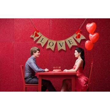 Valentines Decor, Valentines Decorations Burlap Banner, Be Mine Hanging Banner with 28 Pcs Felt Heart Garland