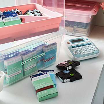 Brother P-Touch Embellish Ribbon & Tape Printer PT-D215e,White