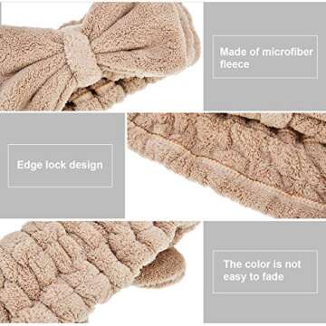 3 Pieces Towel Headbands for Women Makeup Headband for Washing Face Makeup Spa Headband, Microfiber Bowtie Shower Headband for Women(Light Pink, Light Green, Light Brown)