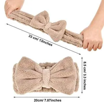 Cute Microfiber Bowtie Shower Headbands for Women
