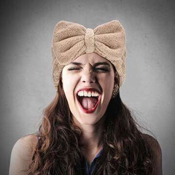 3 Pieces Towel Headbands for Women Makeup Headband for Washing Face Makeup Spa Headband, Microfiber Bowtie Shower Headband for Women(Light Pink, Light Green, Light Brown)