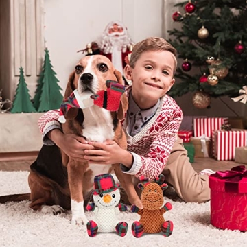 Rypet 3 Pack Plush Dog Toys - Durable Holiday Fun