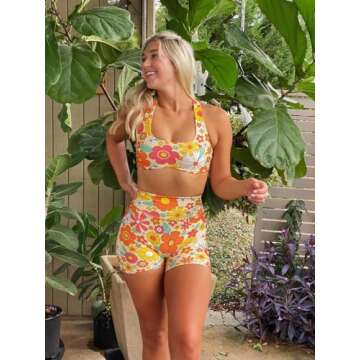 Aoxjox Trinity Workout Biker Shorts for Women Tummy Control High Waisted Exercise Athletic Gym Runni...