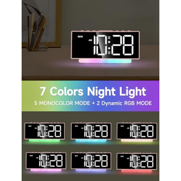 Colorful LED Alarm Clock for Kids & Teens