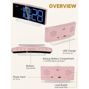 Colorful LED Alarm Clock for Kids & Teens