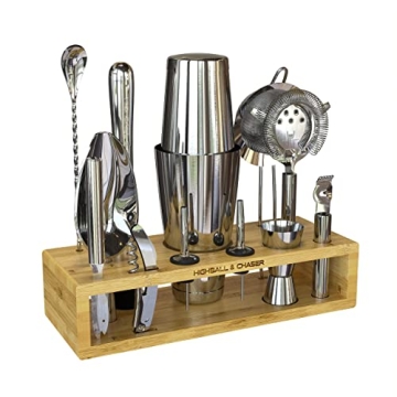 Highball & Chaser 13-Piece Boston Cocktail Shaker Set for Your Home Bar