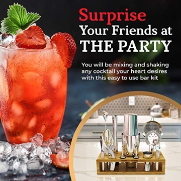 Highball & Chaser 13-Piece Cocktail Shaker Set with Stand