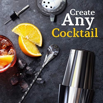 Highball & Chaser 13-Piece Cocktail Shaker Set with Stand