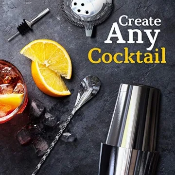 Highball & Chaser 13-Piece Cocktail Shaker Set with Stand