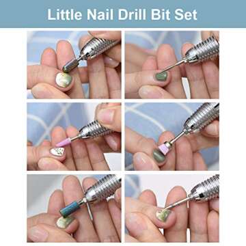 Bulex 7pcs Cuticle Drill Bits for Nails - Professional Efile Nail Drill Bits Set to Remove Gel Polish