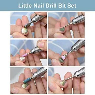 Bulex 7pcs Cuticle Drill Bits for Nails - Professional Efile Nail Drill Bits Set to Remove Gel Polish