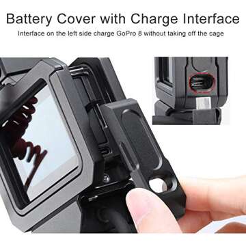 Yifant Video Cage for GoPro Hero 8 Black Camera, Dual Cold Shoe Camera Aluminum Protective Case for Gopro with 52MM Filter Adapter & Mic Heighten Pad & Audio Adapter Storage Bin