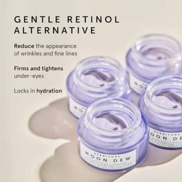 HERBIVORE Moon Dew 1% Bakuchiol + Peptides Retinol Alternative Anti Aging Eye Cream Reduces Fine Lines, Wrinkles & Puffiness, Plant-based, Vegan, Cruelty-free, 15mL / 0.5 oz