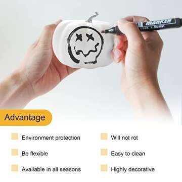 ZIFTY 12Pcs Fake White Pumpkins with Assorted Sizes Mini Artificial Pumpkins for Fall Wedding Decor Halloween Thanksgiving Day Rustic Harvest Decoration