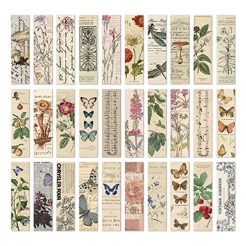 Vintage Butterfly Flower Bookmarks Set of 30 for All Ages