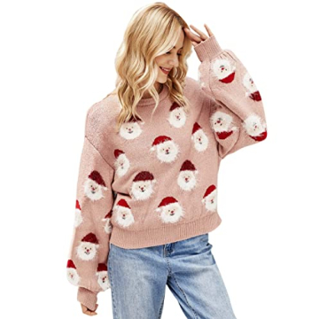 Lesmart Women’s Christmas Sweater - Funny Santa Design