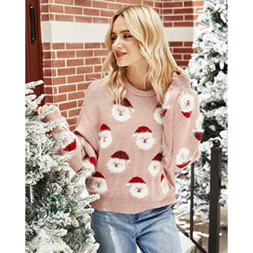 Lesmart Women’s Christmas Sweater - Funny Santa Design